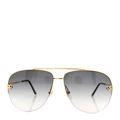 Cartier Santos de Cartier Aviator Sunglasses CT0065S Gold Black 2 of 8