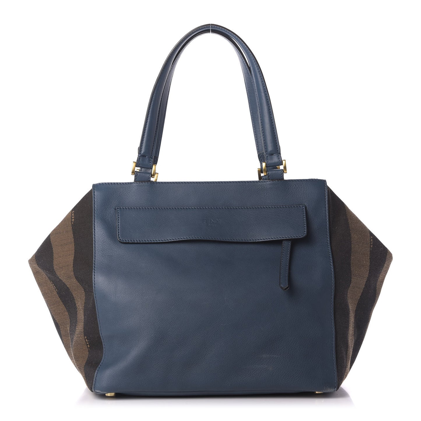 Pequin Vitello Magnetic Top Satchel Tobacco Petrolio