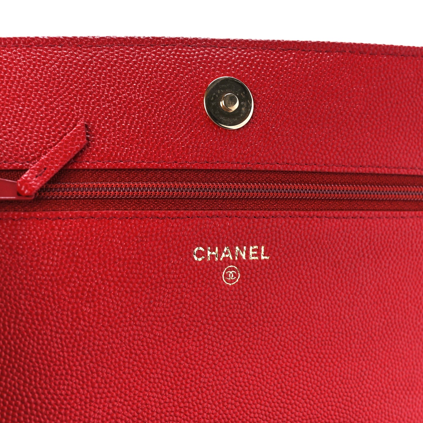 Caviar Quilted Vintage Mademoiselle Wallet On Chain WOC Red