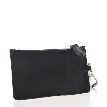 Fendi Vitello Century Bi-Color FF 1974 Embossed Coin Purse Maya Black 3 of 8