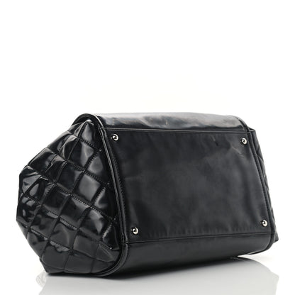 Chanel Vinyl Lipstick Ligne Accordion Tote Black 4 of 14