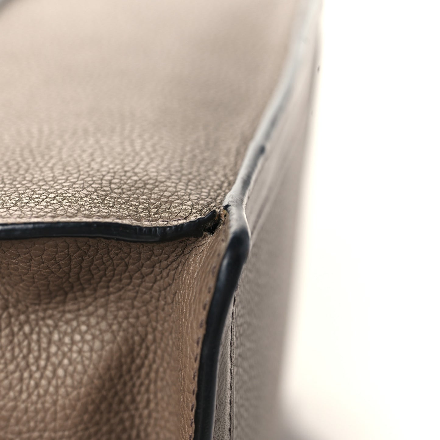Grained Calfskin Medium Barcelona Shoulder Bag Taupe
