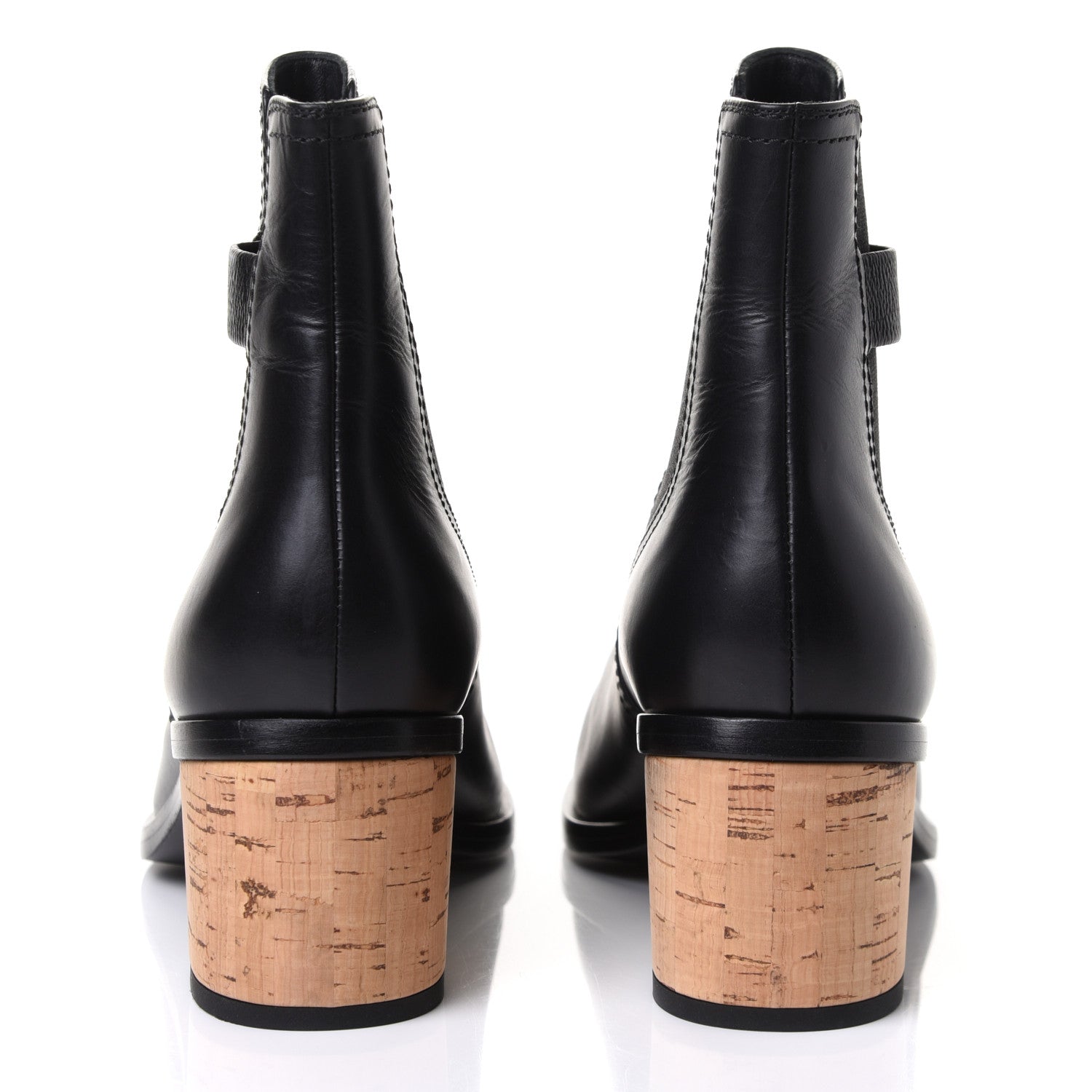 Chanel Calfskin Patent Cork Cap Toe Short Boots 40.5 Black 5 of 11