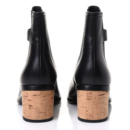 Chanel Calfskin Patent Cork Cap Toe Short Boots 40.5 Black 5 of 11
