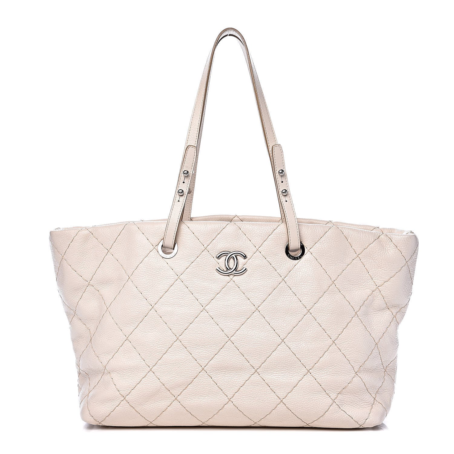 Chanel Glazed Calfskin Large On The Road Tote Light Beige 1 of 13