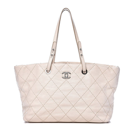 Chanel Glazed Calfskin Large On The Road Tote Light Beige 1 of 13