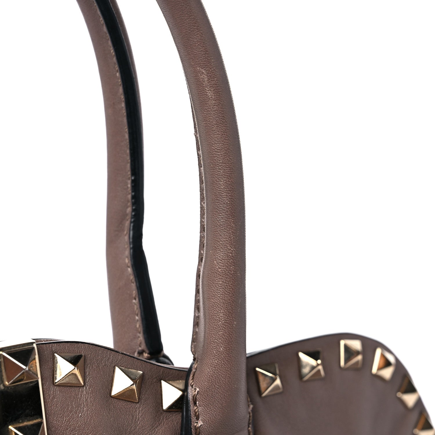Valentino Garavani Vitello Rockstud Dome Satchel Taupe 16 of 16