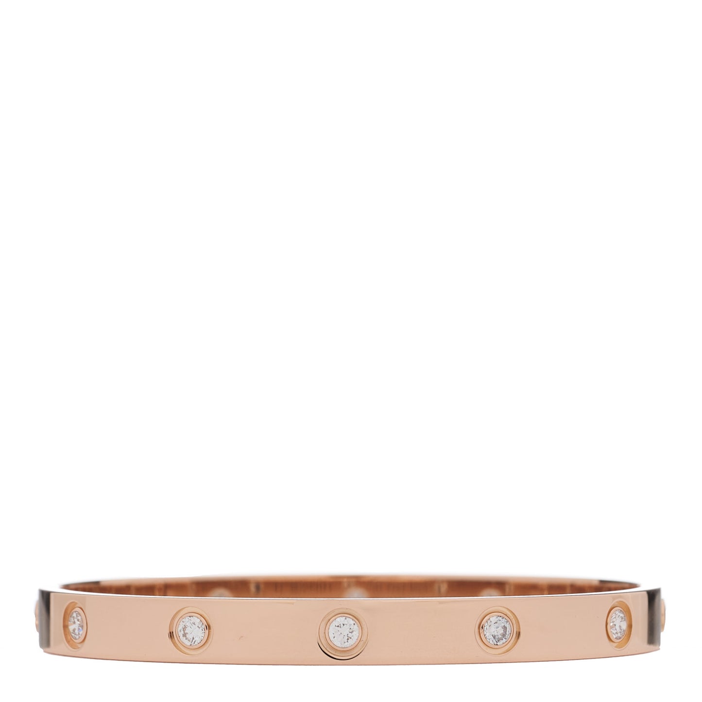 18K Pink Gold 10 Diamond LOVE Bracelet 17