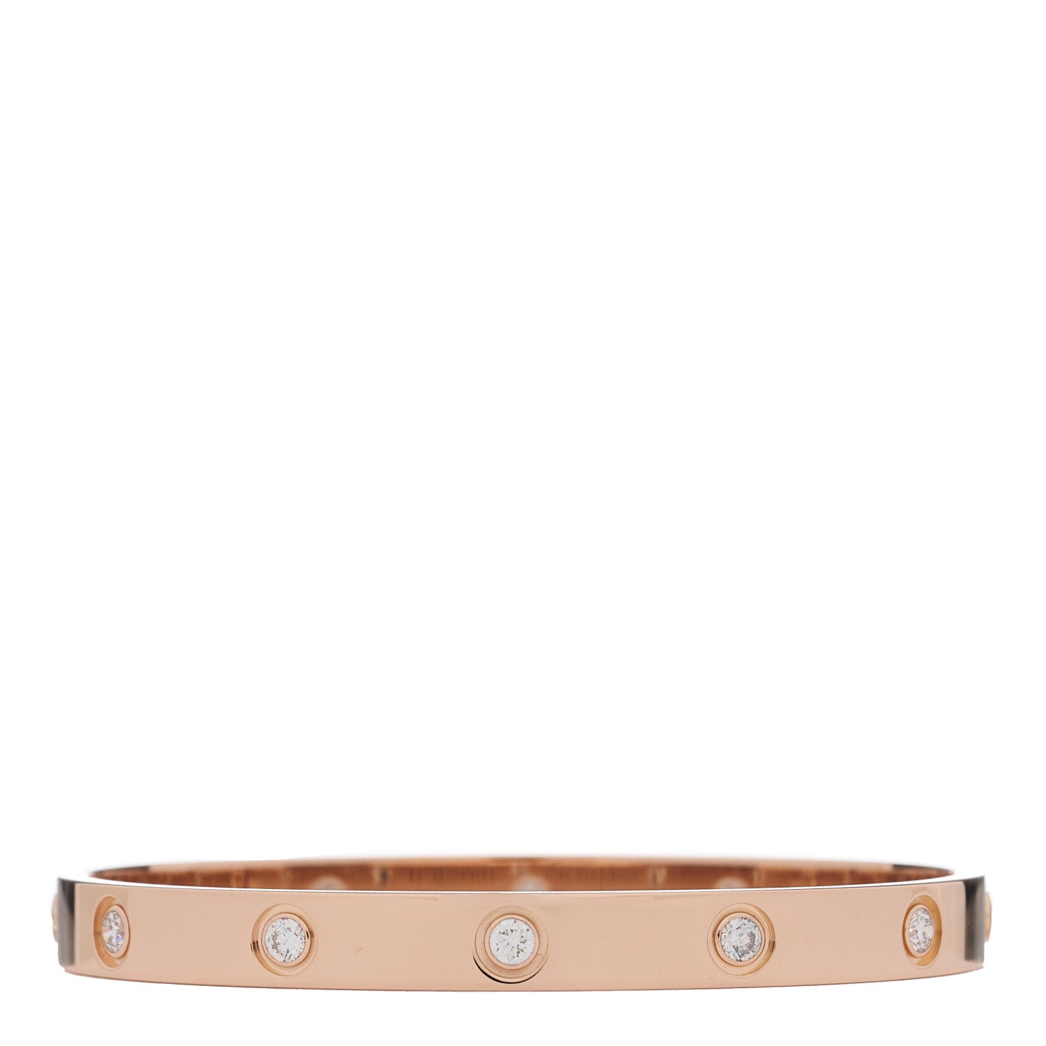 Cartier 18K Pink Gold 10 Diamond LOVE Bracelet 17 1 of 8