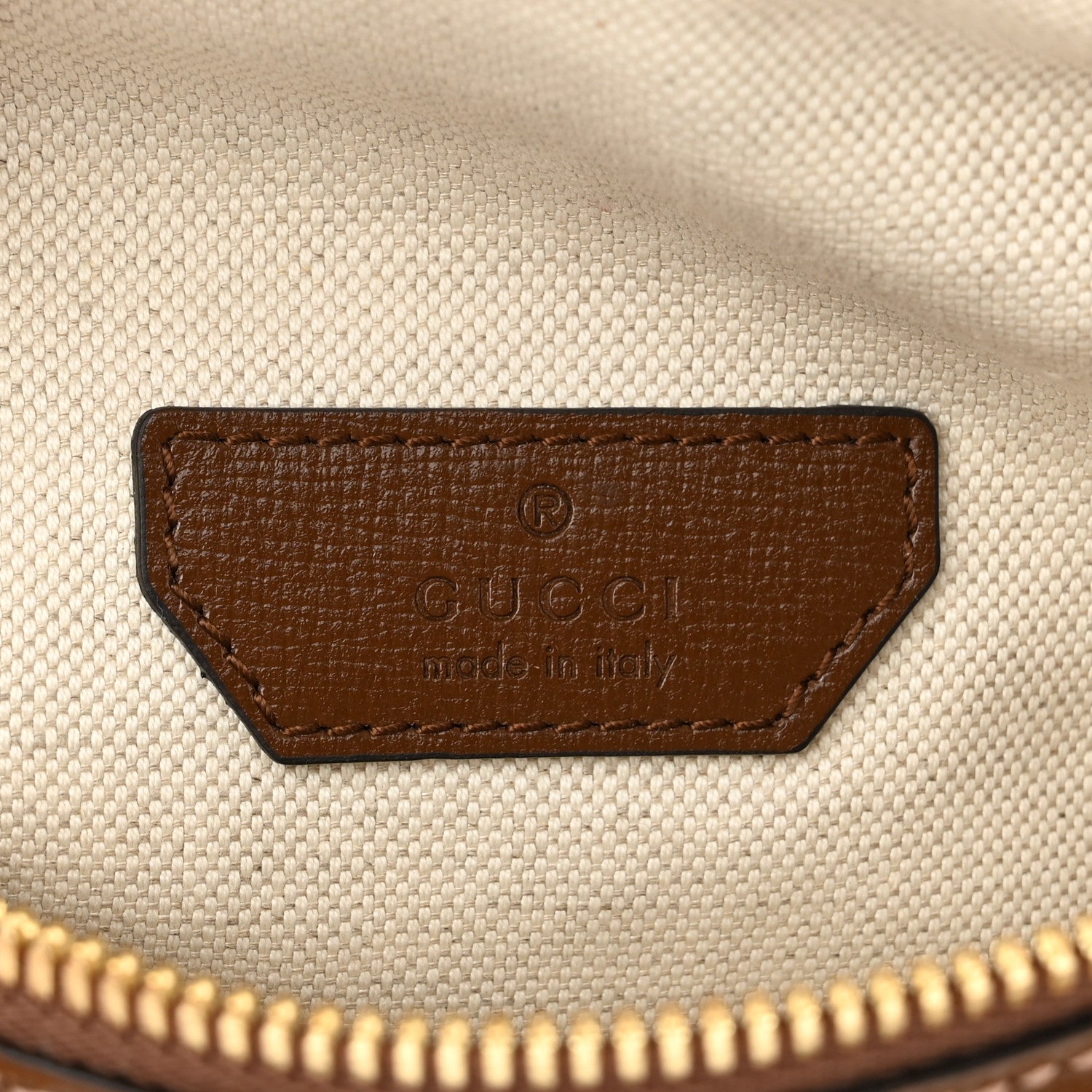 Gucci GG Supreme Monogram Textured Calfskin Retro Interlocking G Belt Bag Beige Ebony Brown Sugar 6 of 9