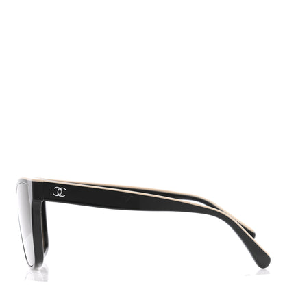 Chanel Acetate Logo Shield Sunglasses 5418 Black 3 of 9