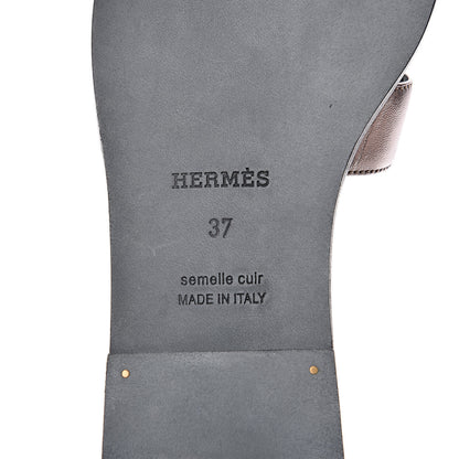 Hermes Metallic Nappa Oran Sandals 37 Or Vieilli 7 of 8