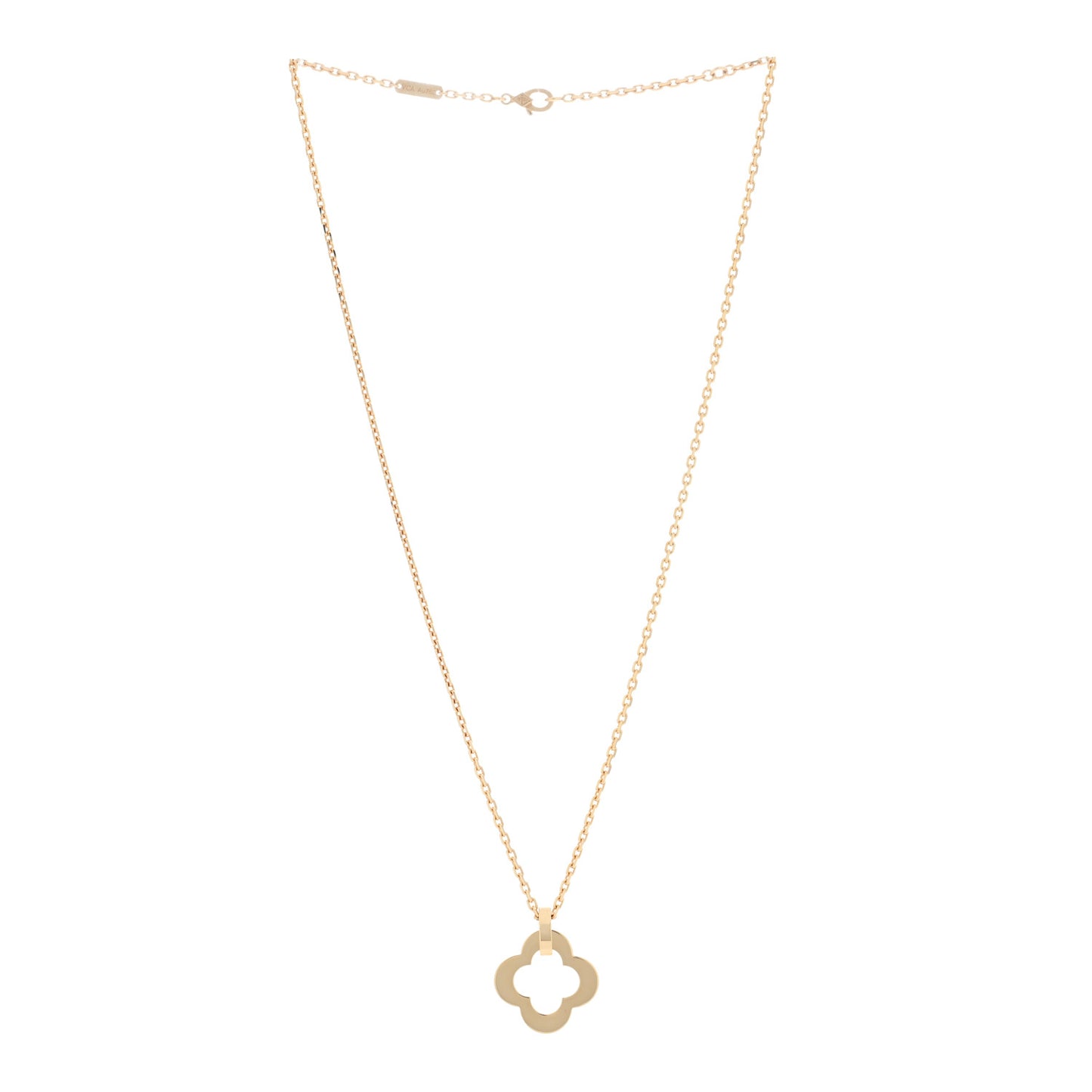 18K Yellow Gold Byzantine Alhambra Pendant Necklace