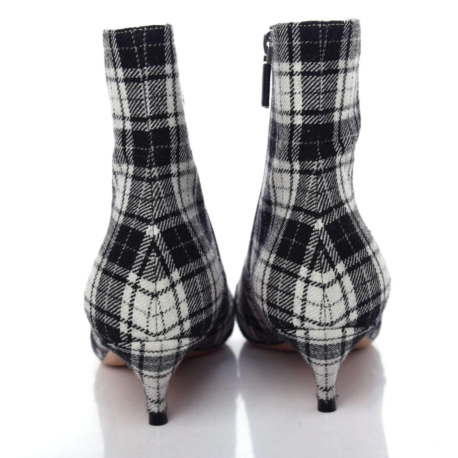 Christian Dior Canvas Tartan Gang Ankle Boots 39 Black 7 of 10