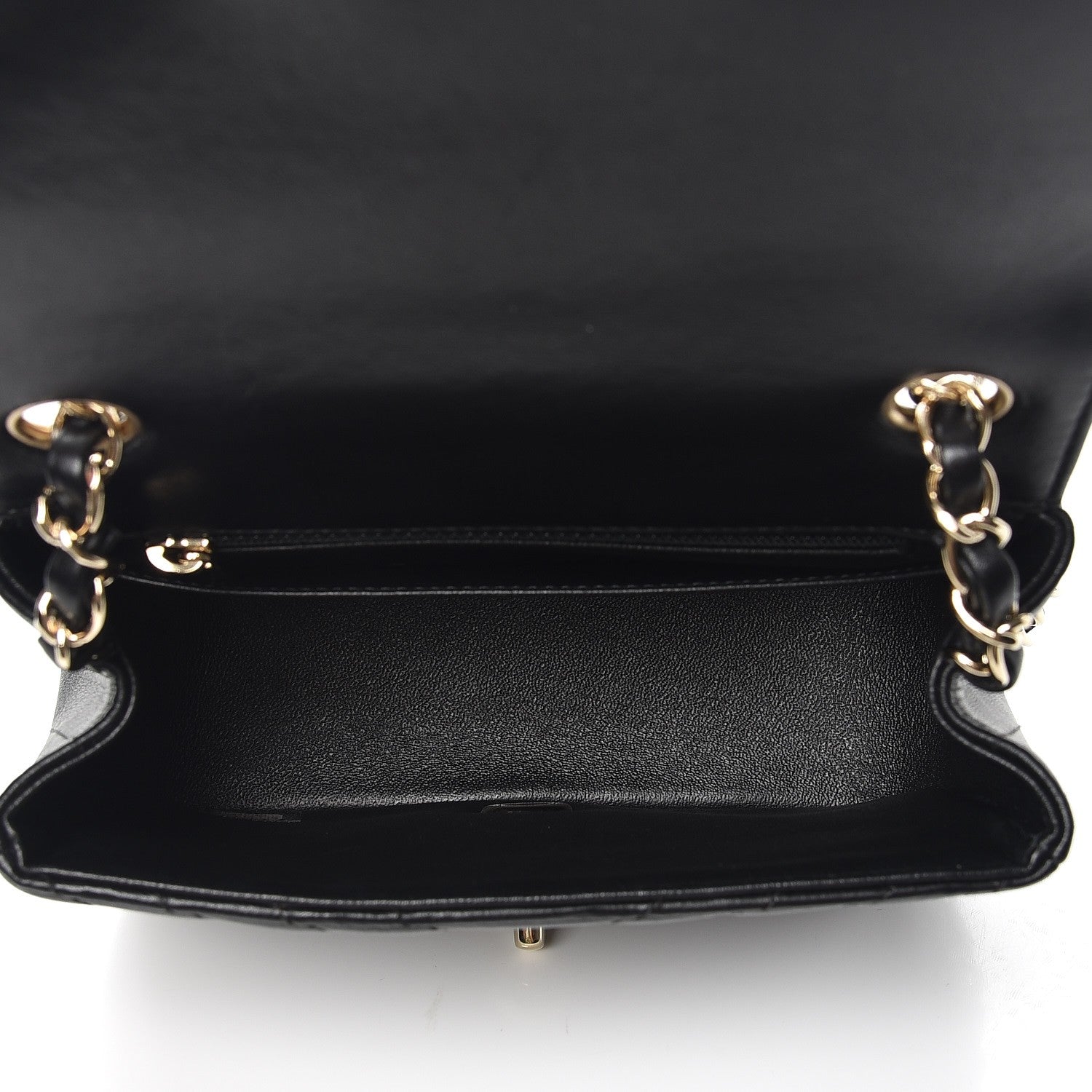 Chanel Lambskin Chevron Quilted Mini Square Flap Black 5 of 8