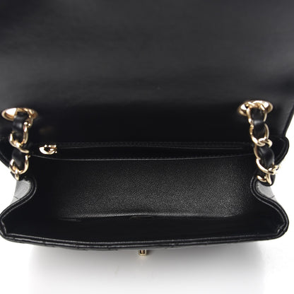 Chanel Lambskin Chevron Quilted Mini Square Flap Black 5 of 8