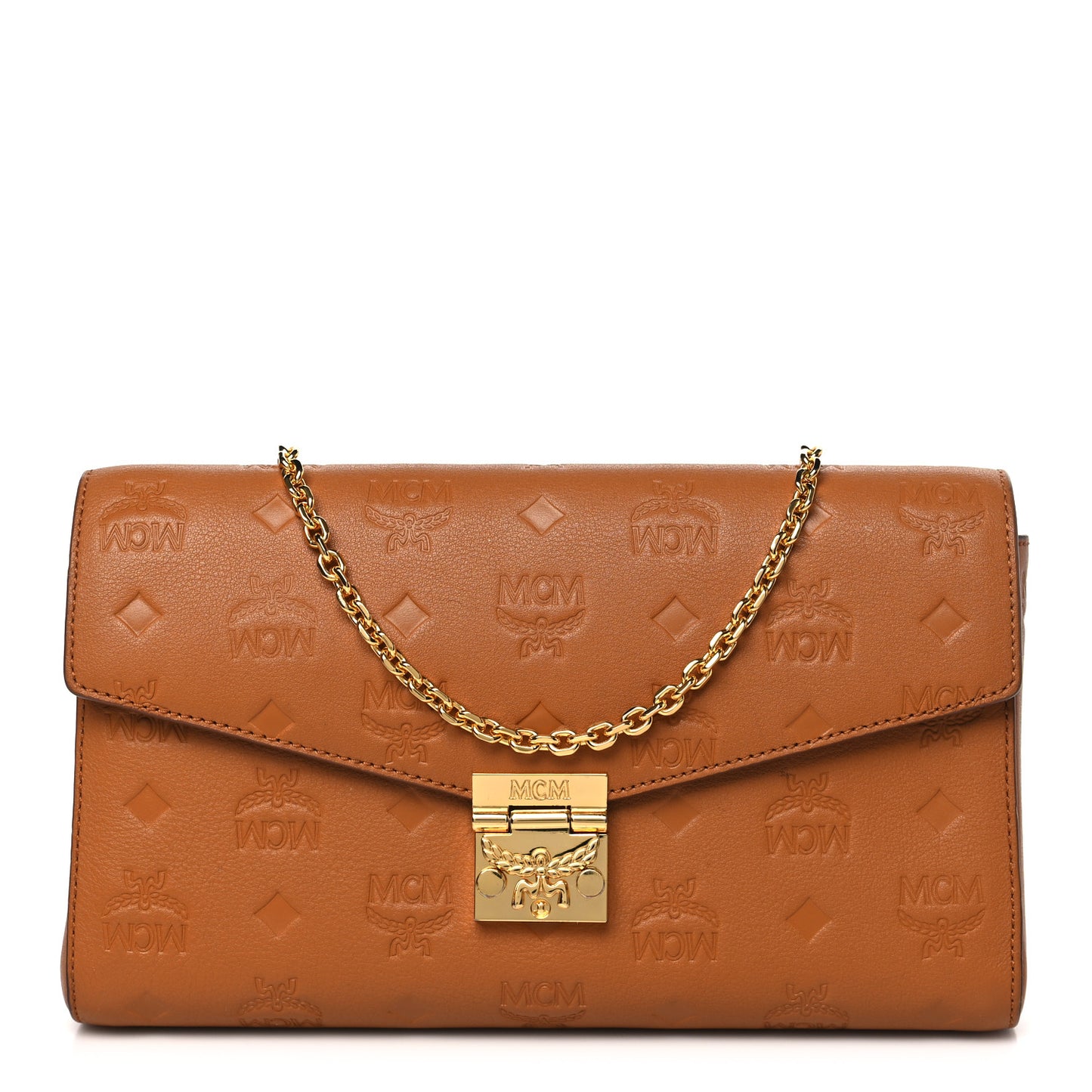 Calfskin Ottomar Monogram Medium Millie Crossbody Bag Cognac