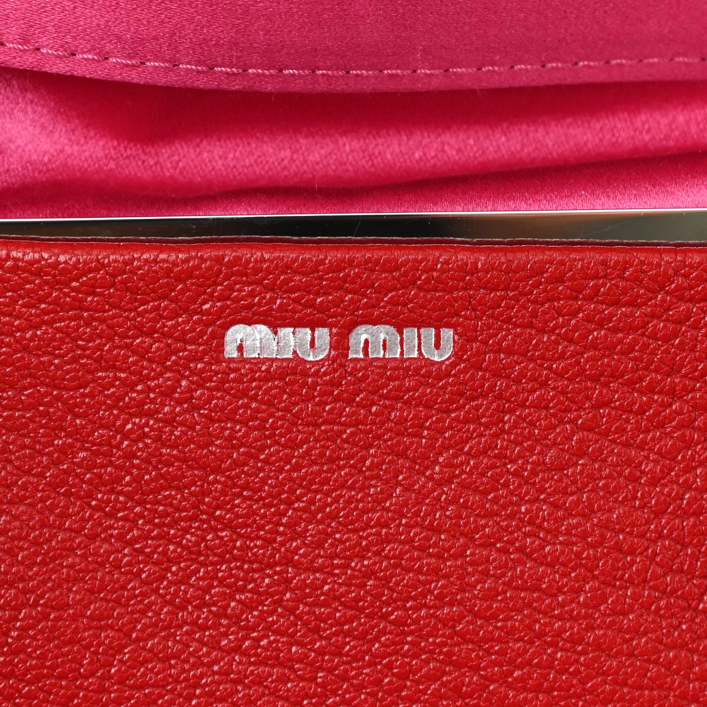 Goatskin Madras Mini Top Handle Vanity Case Fuoco