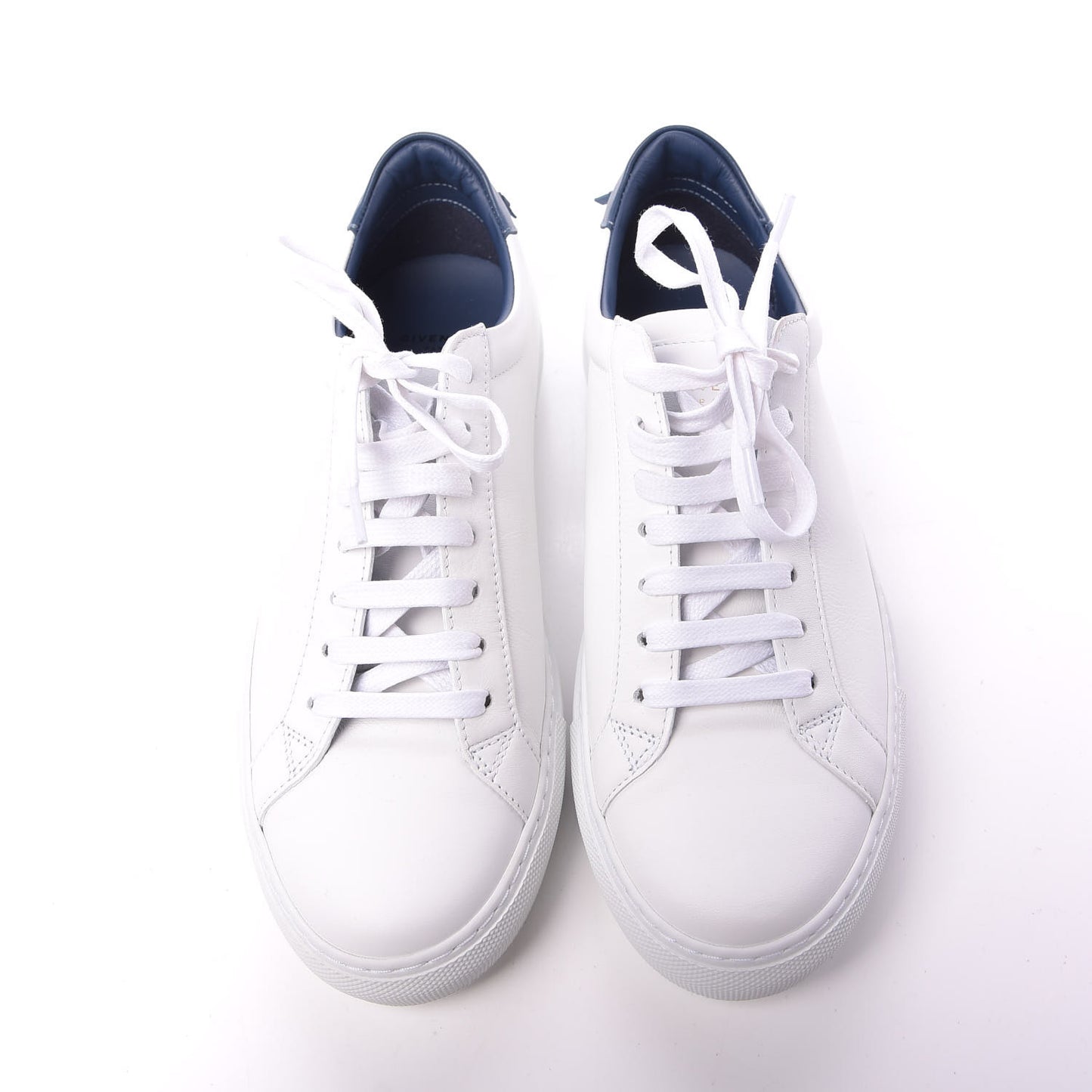 Calfskin Womens Urban Street Sneakers 38.5 White Blue