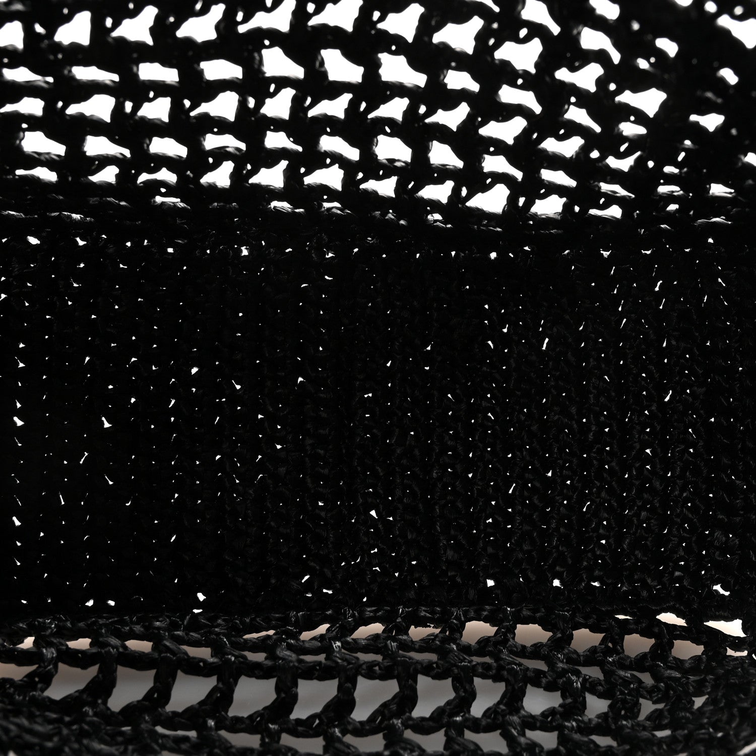 Prada Yarn Raffia Effect Crochet Logo Embroidered Small Tote Bag Black 5 of 8