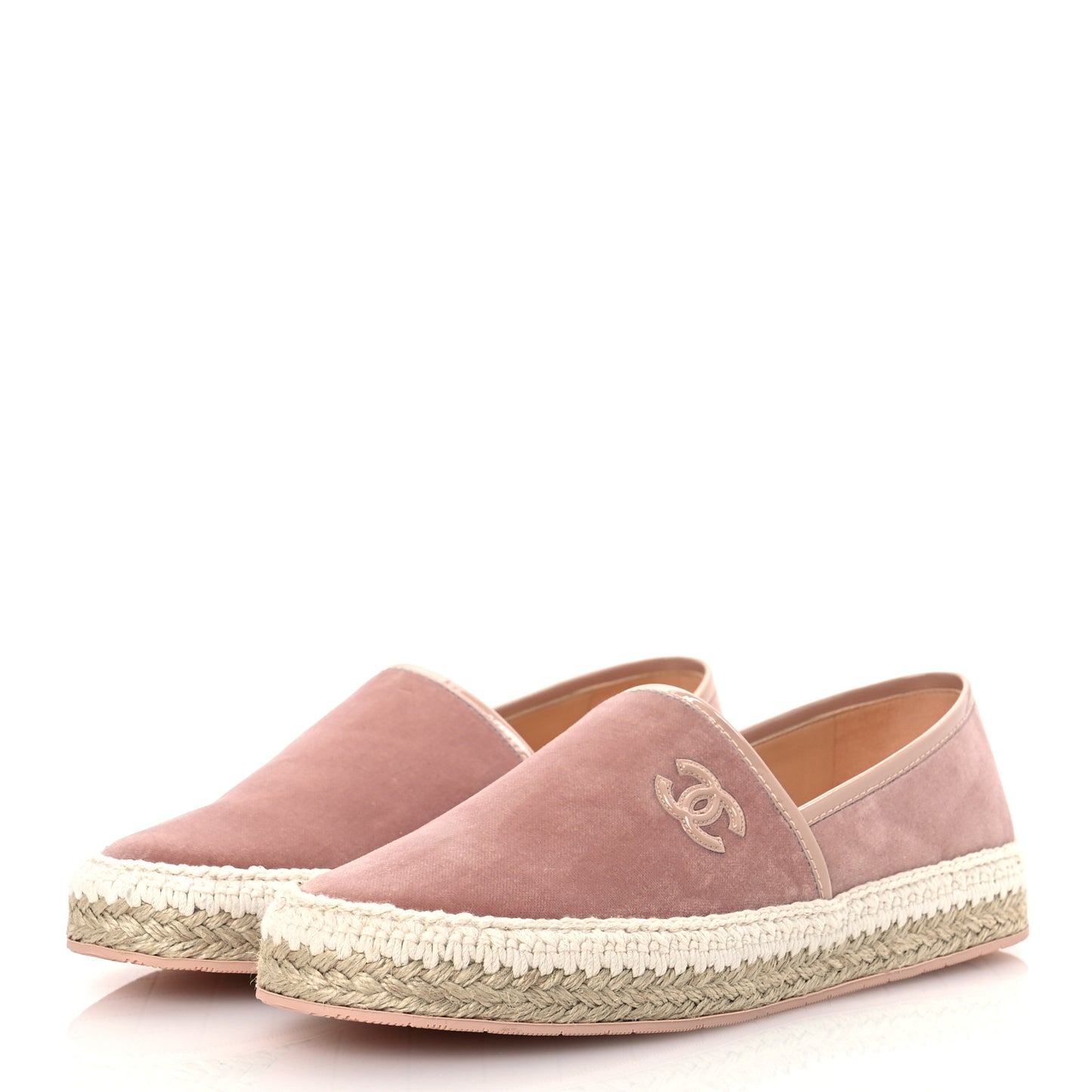 Velvet Patent CC Espadrilles 40 Pink