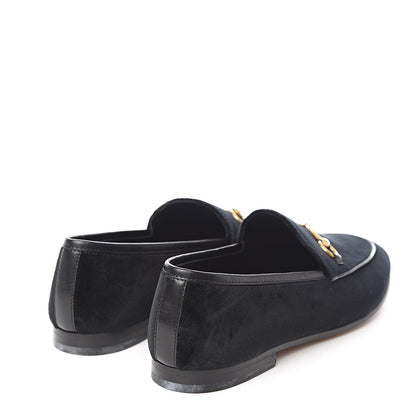 Gucci Velvet Horsebit Womens Jordaan Loafers 39 Black 4 of 13