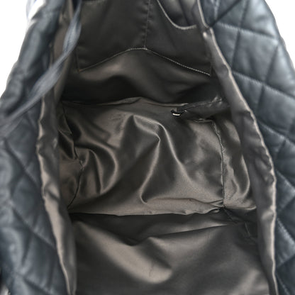 Chanel Metallic Lambskin Quilted Large Week End on Mars Tote Charcoal 5 of 15