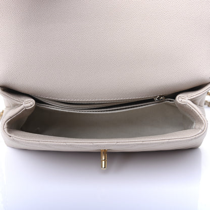 Chanel Caviar Lizard Chevron Quilted Mini Coco Handle Flap Ivory 5 of 17
