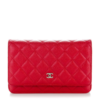 Chanel Caviar Quilted Wallet On Chain WOC Dark Pink 1 of 8