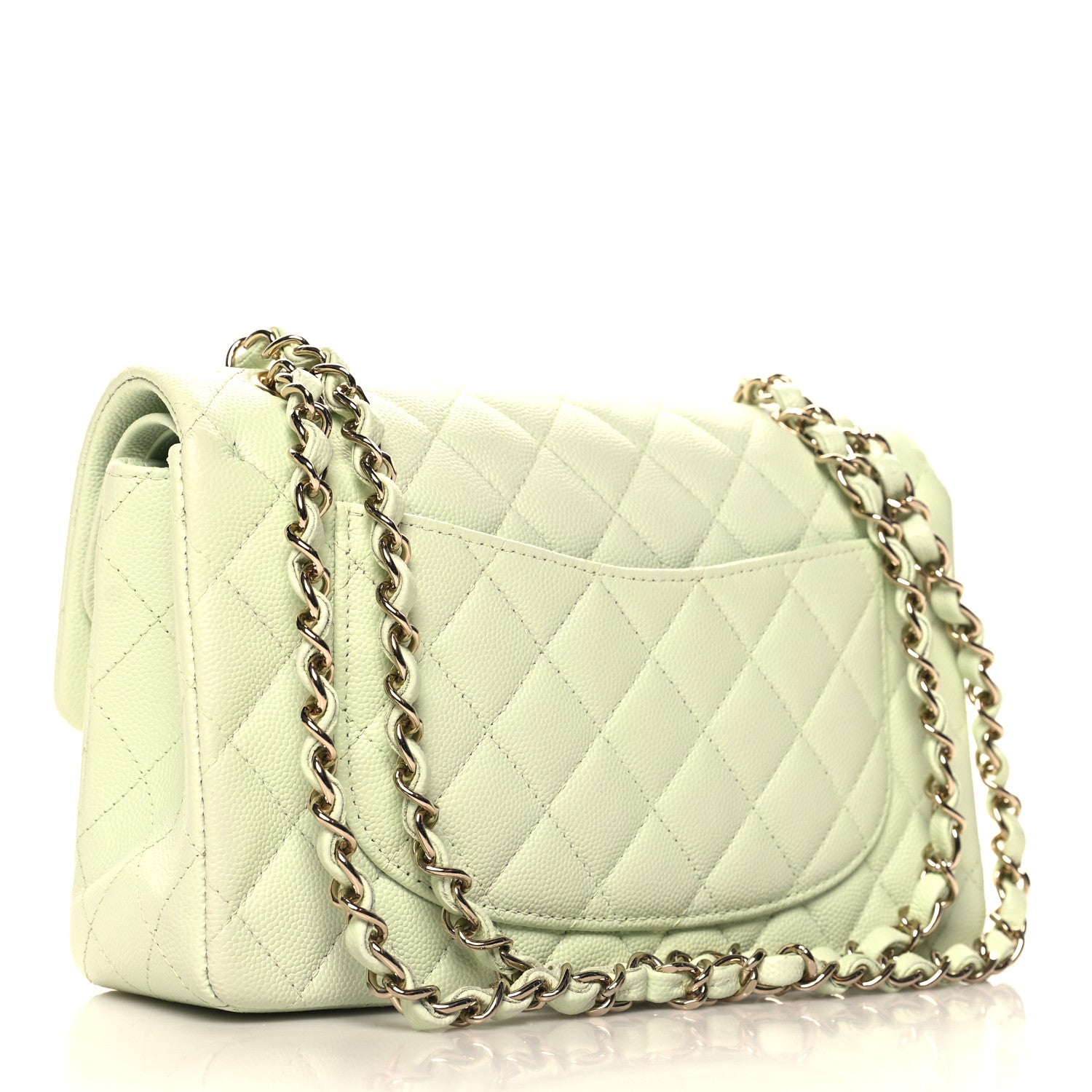 Chanel Caviar Quilted Small Double Flap Light Green 2 of 11