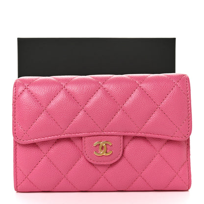Chanel Caviar Quilted Medium Flap Wallet Pink 9 of 9