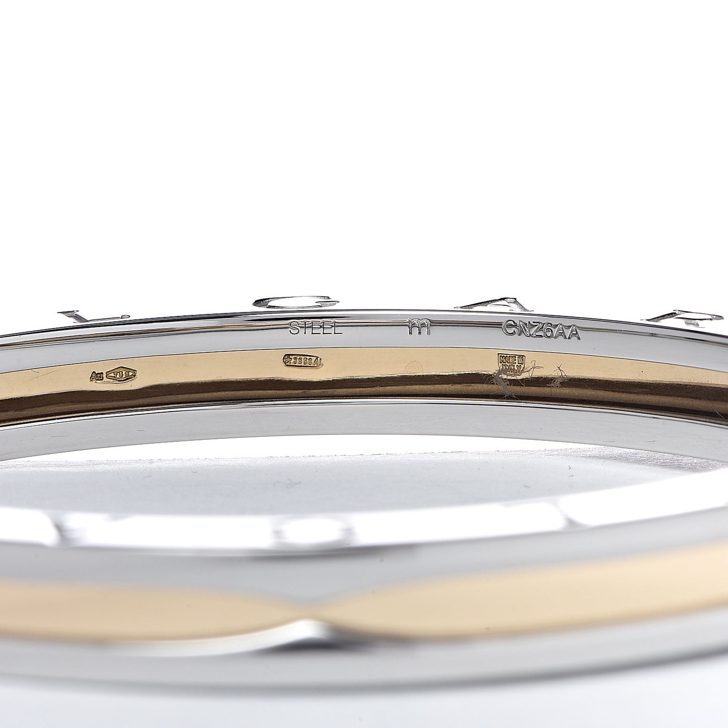 18K Yellow Gold Stainless Steel B.Zero1 Bangle Bracelet M