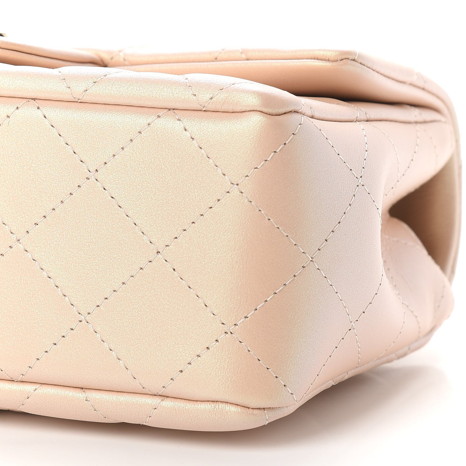 Chanel Iridescent Calfskin Quilted Mini Rectangular Flap Beige 8 of 8