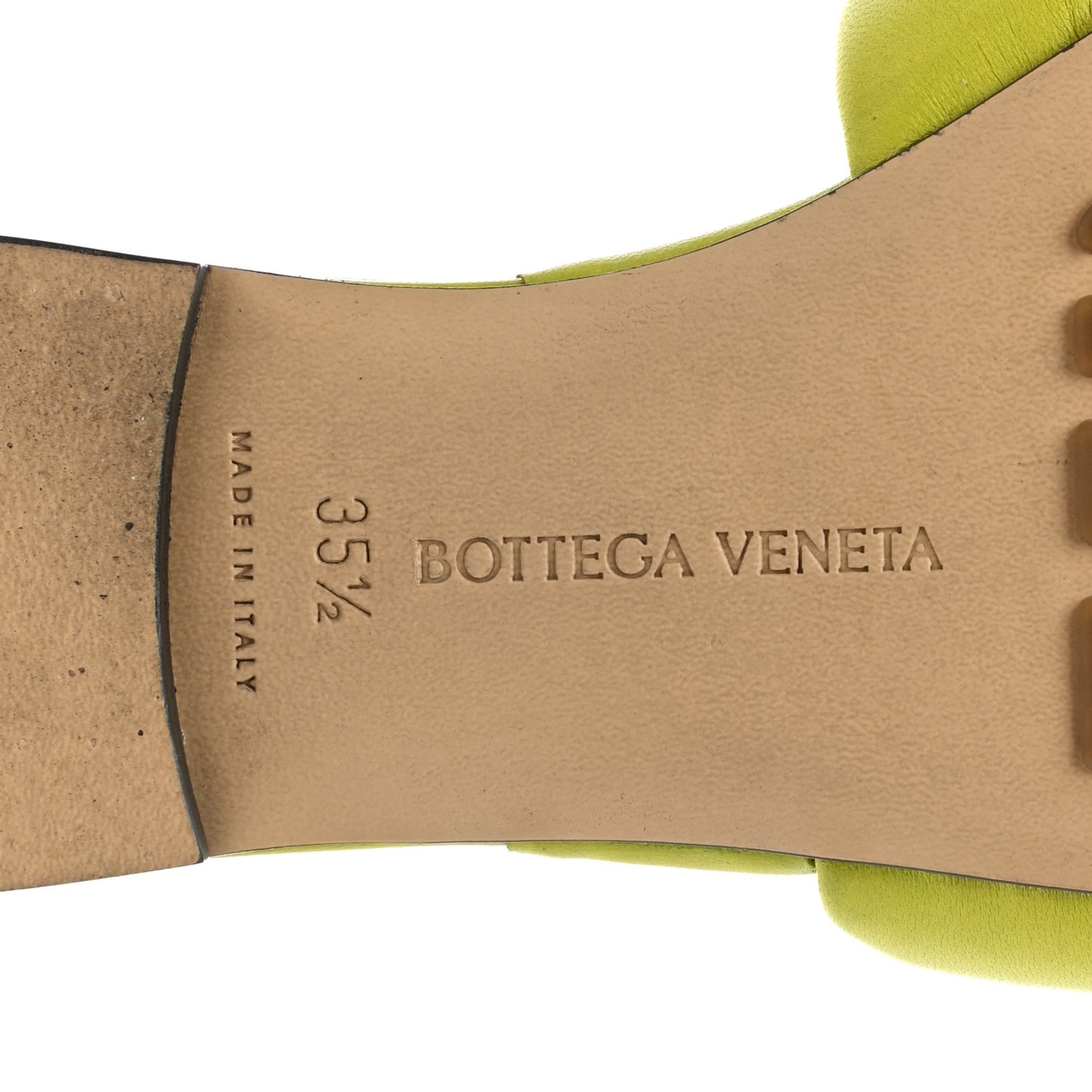 Nappa Quilted Rubber Lido Flat Sandals 35.5 Kiwi