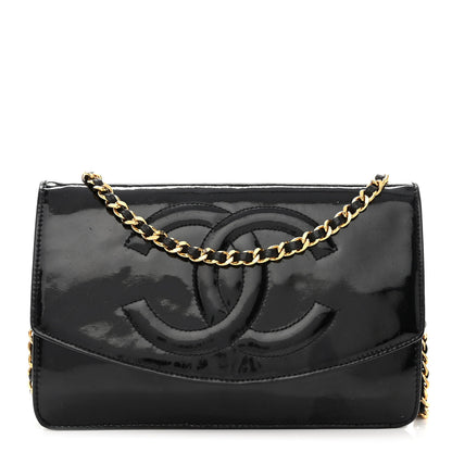 Chanel Patent Timeless CC Wallet On Chain WOC Black 1 of 14