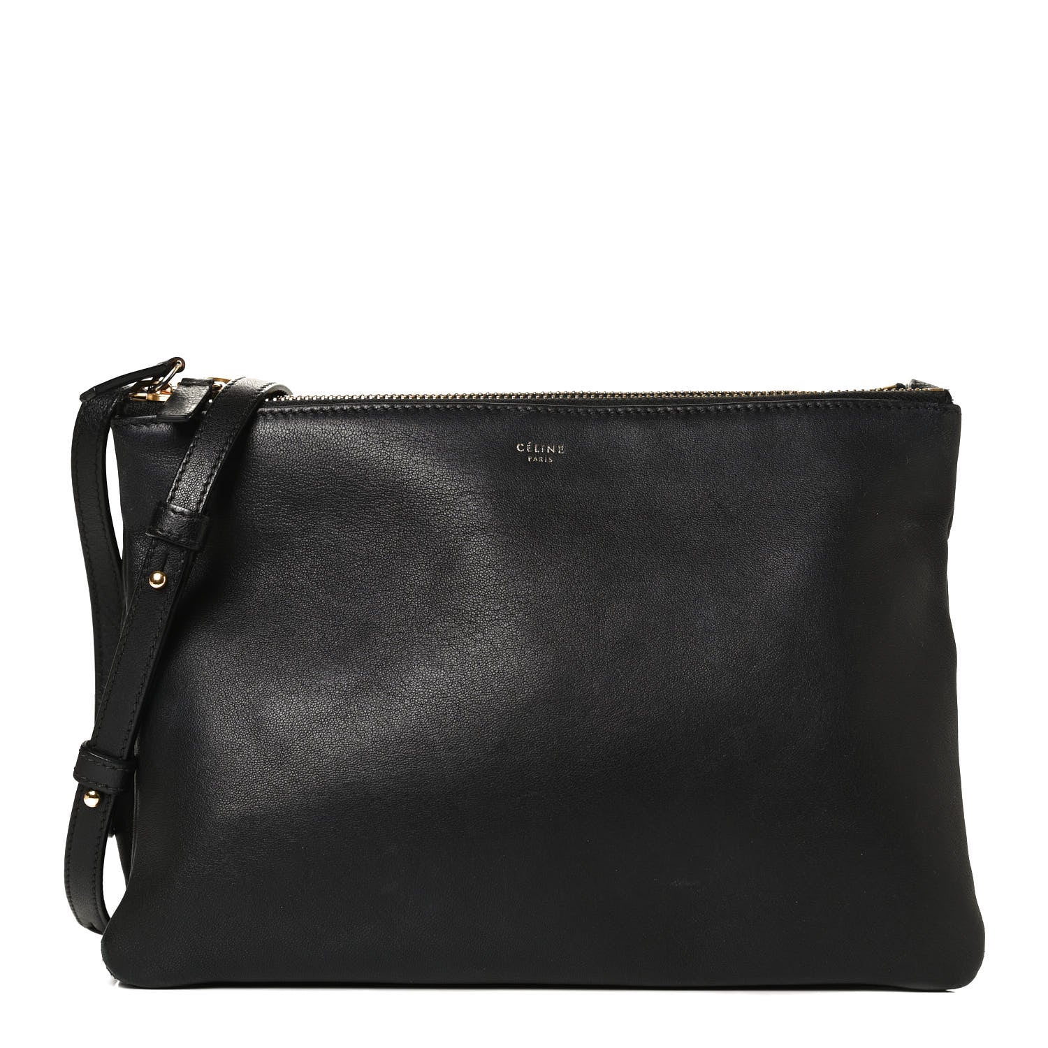 Celine Lambskin Small Trio Crossbody Bag Black 1 of 10