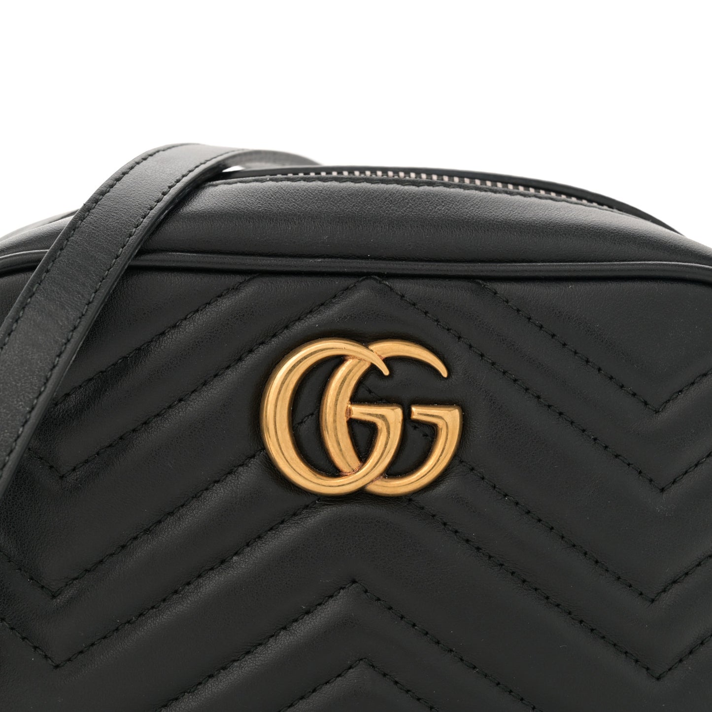 Calfskin Matelasse Mini GG Marmont Chain Shoulder Bag Black