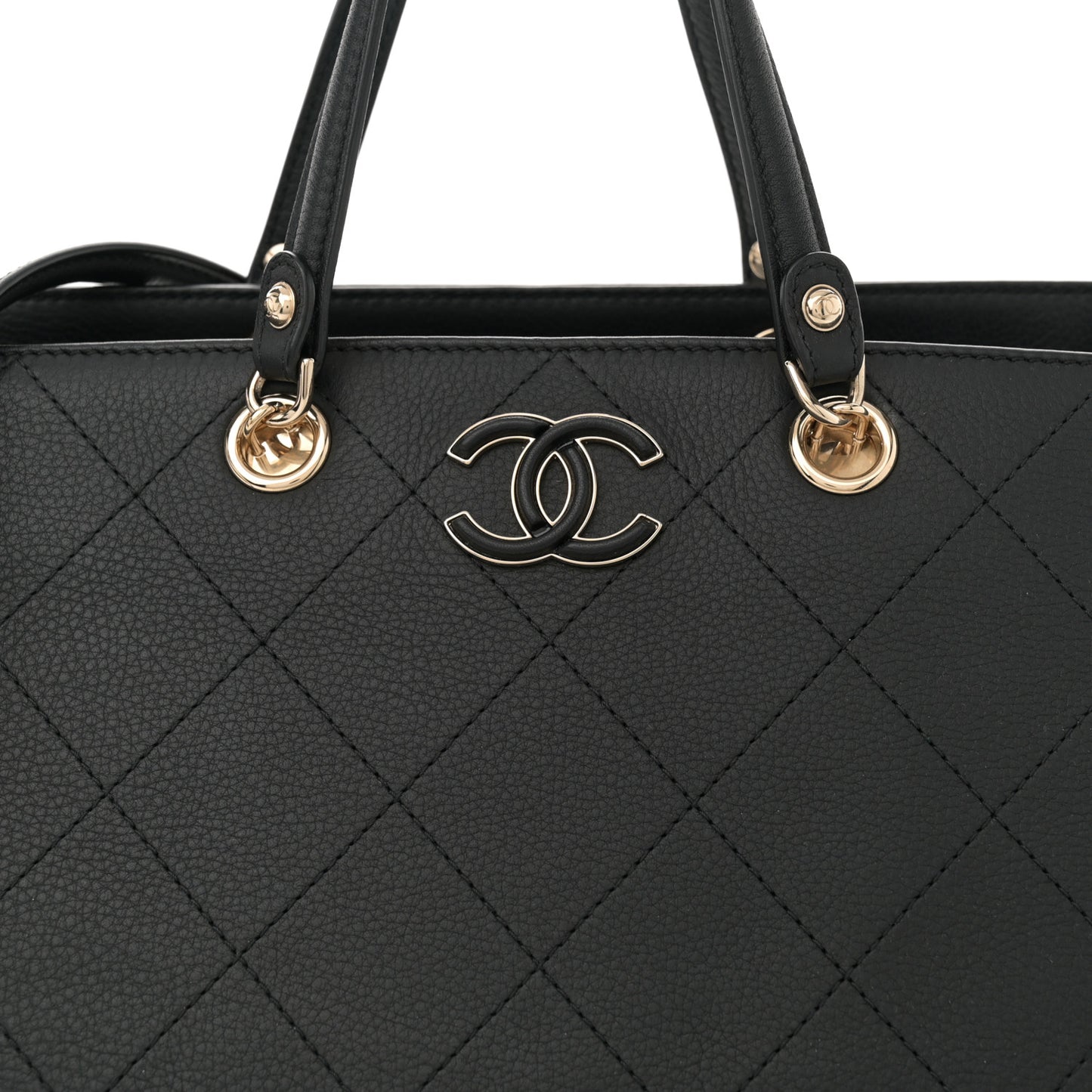 Bullskin Stitched Medium Shopping Bag Black
