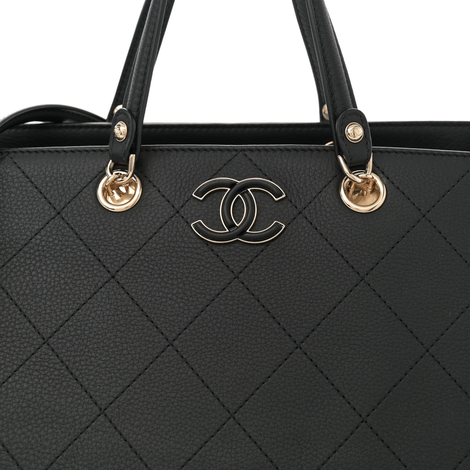 Chanel Bullskin Stitched Medium Shopping Bag Black 8 of 11