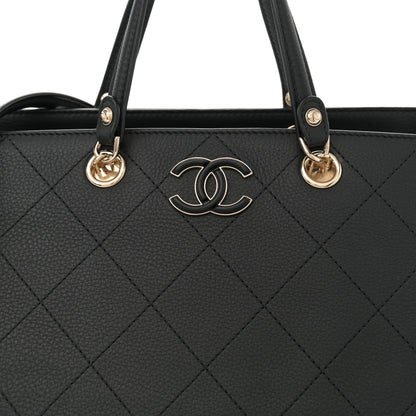 Chanel Bullskin Stitched Medium Shopping Bag Black 8 of 11