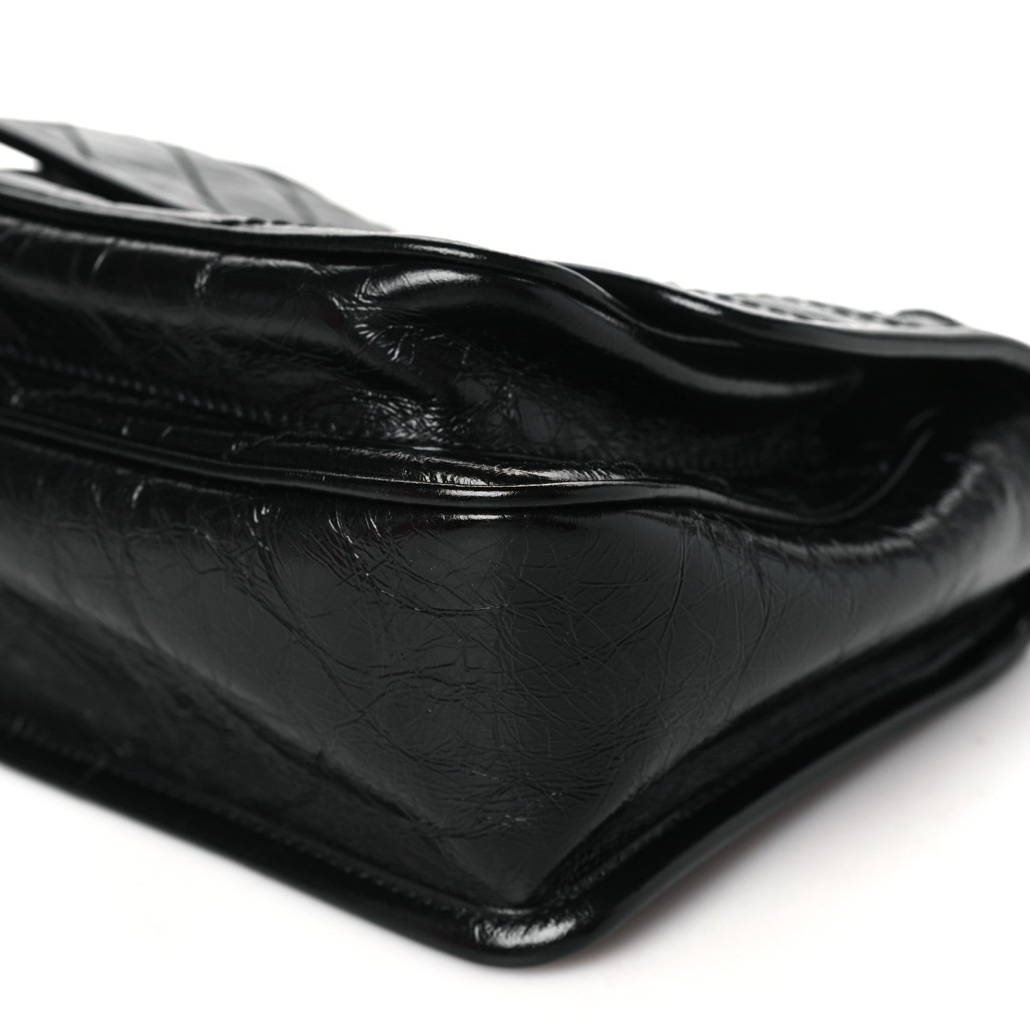 Saint Laurent Crinkled Calfskin Matelasse Monogram Baby Niki Chain Satchel Black 10 of 10