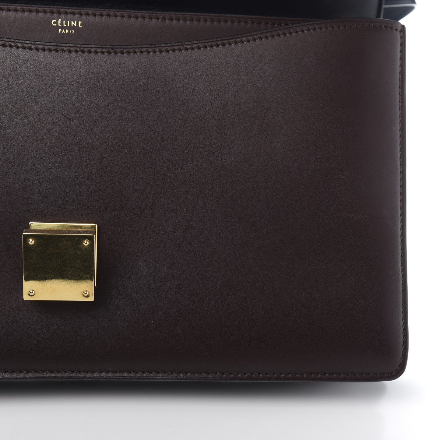 Calfskin Bicolor Medium Case Flap Navy Burgundy