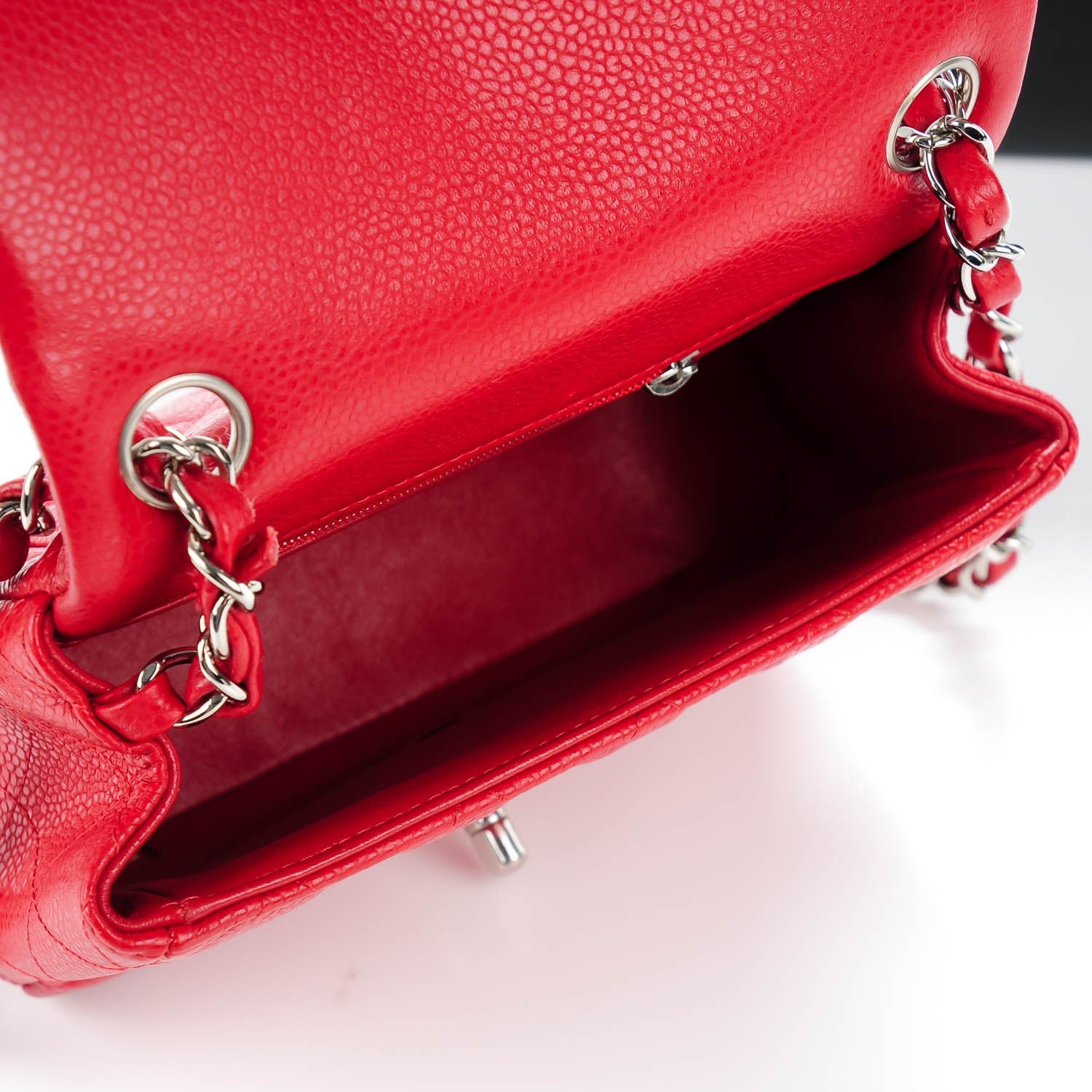 Chanel Caviar Quilted Mini Square Flap Red 6 of 8