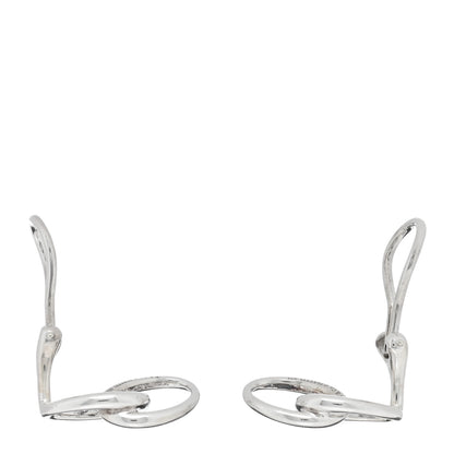 Tiffany Sterling Silver Elsa Peretti Double Link Drop Clip On Earrings 3 of 4