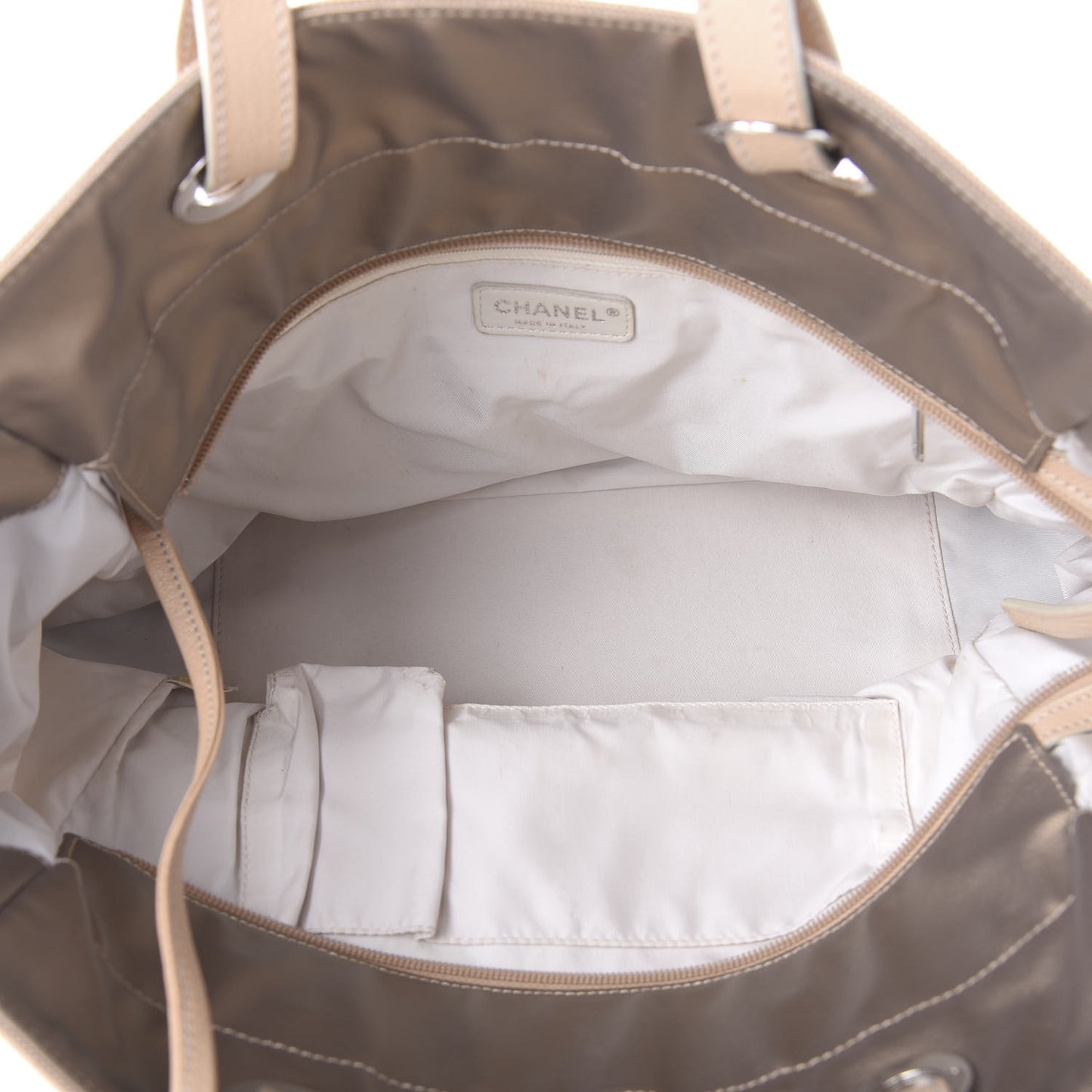 Metallic Coated Canvas Large Paris Biarritz Tote Gold