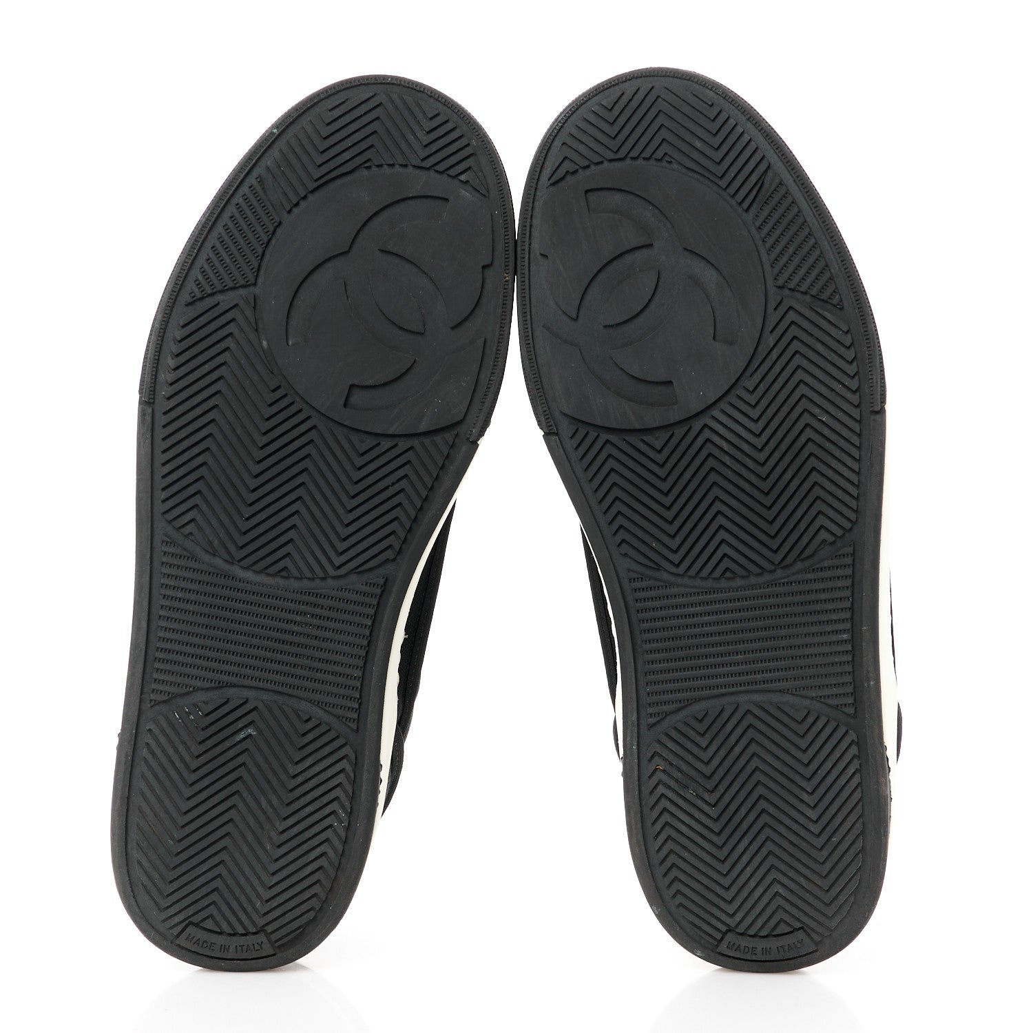 Chanel Fabric Womens Logo Sneakers 36.5 Black White 5 of 10