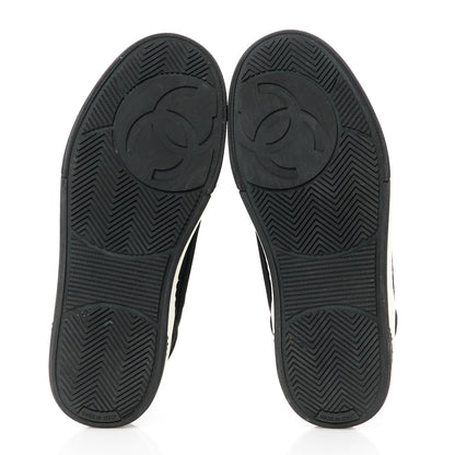 Chanel Fabric Womens Logo Sneakers 36.5 Black White 5 of 10