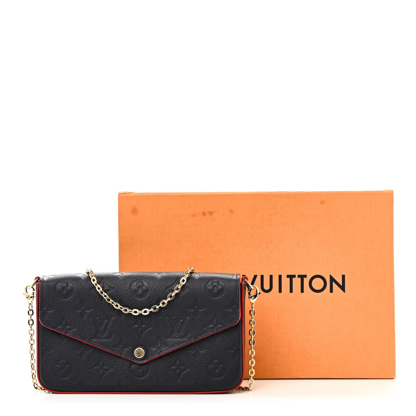 Empreinte Pochette Felicie Chain Wallet Marine Rouge