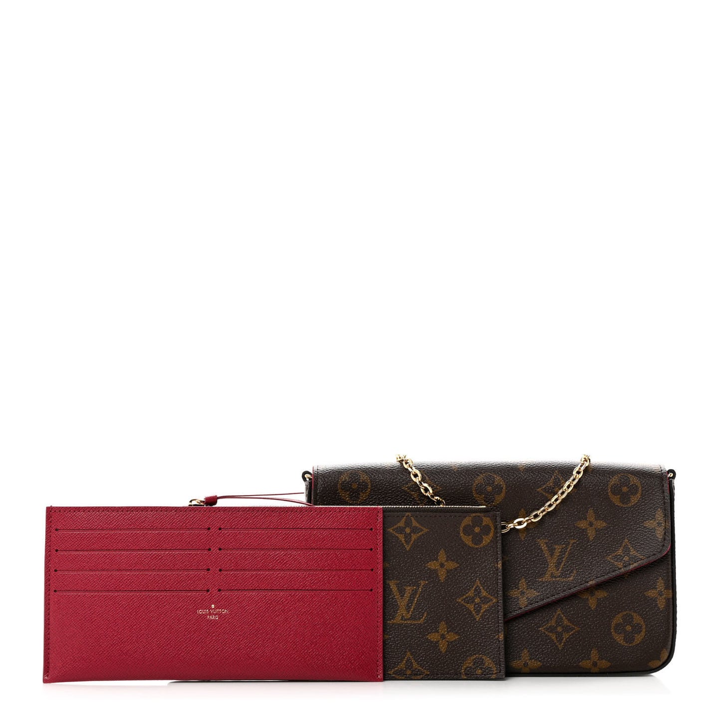 Monogram Pochette Felicie Chain Wallet Fuchsia