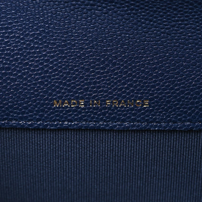 Chanel Caviar Quilted Flap Card Holder Wallet Navy Blue 7 of 10